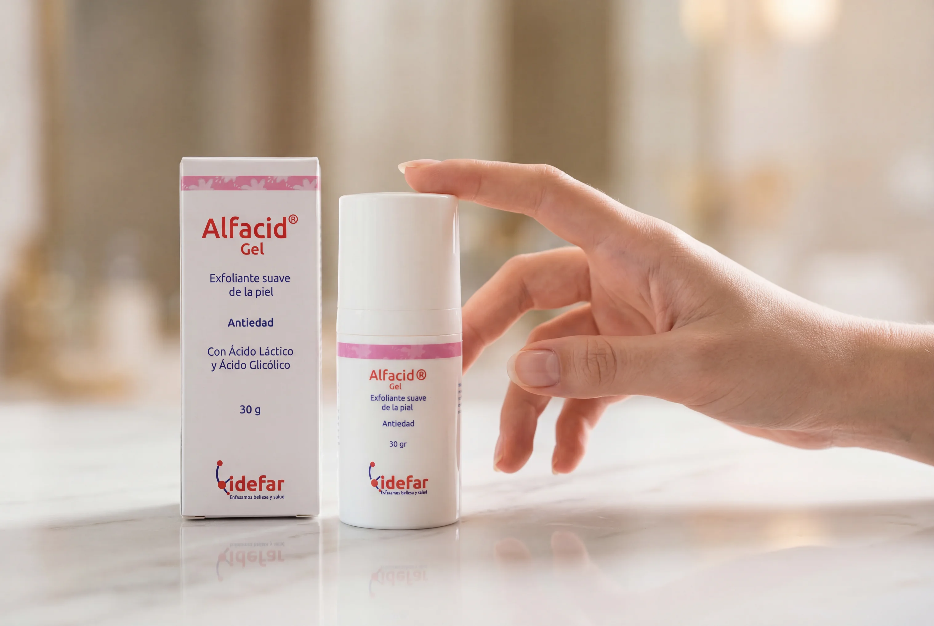 Alfacid Gel — textura gel transparente en macro