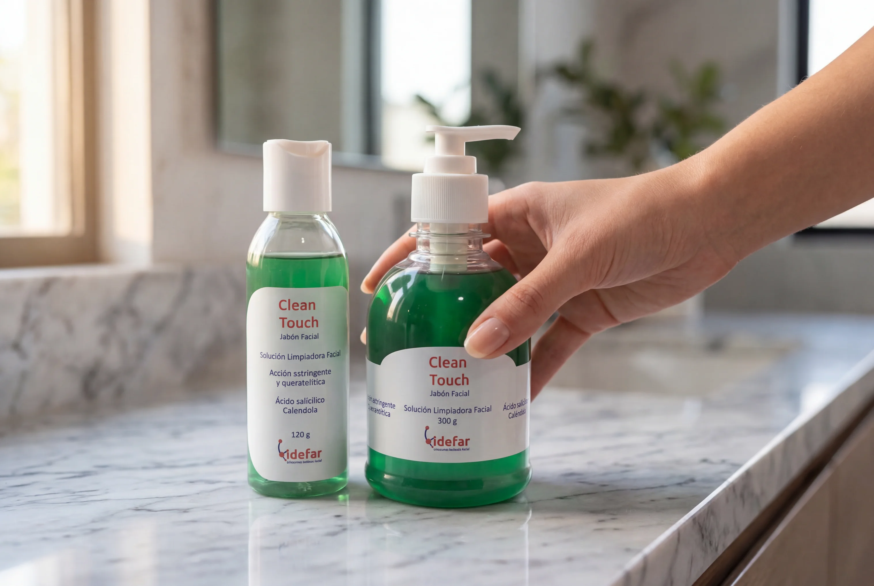 Clean Touch — textura de espuma suave en la piel