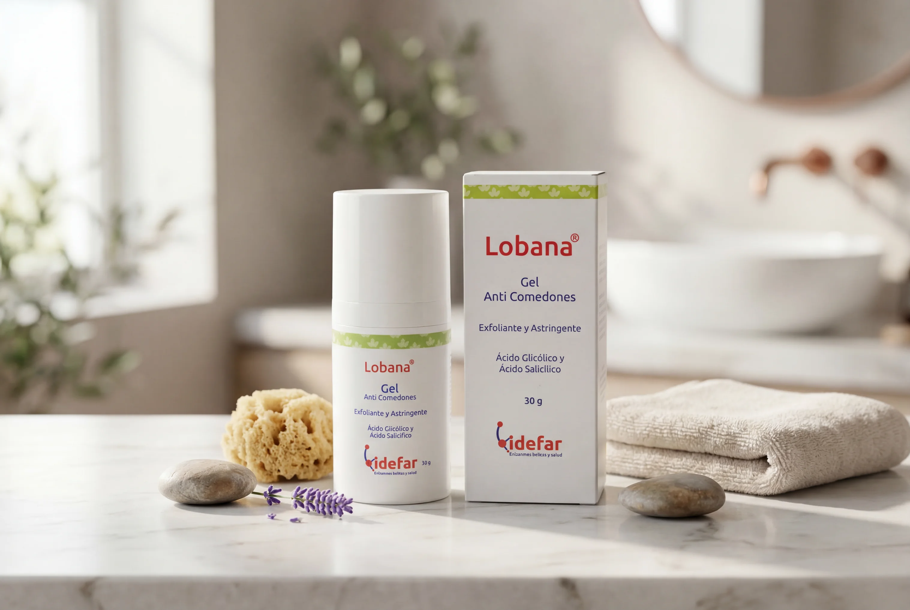 Lobana Gel — producto en mesa de noche